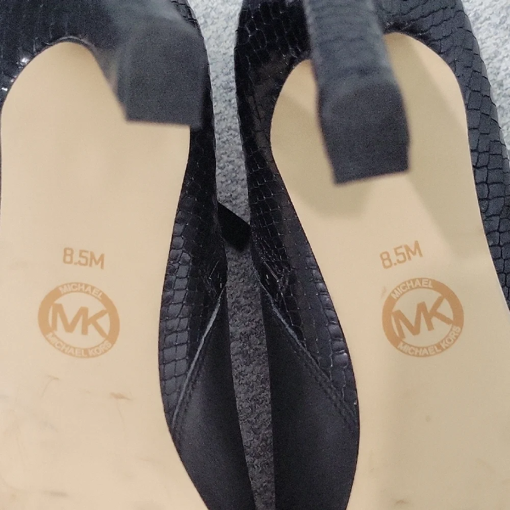 Michael Kors Elegant Black Peep-Toe Ankle Boots Size 8.5